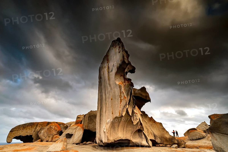 Monumental rocks under dramatic sky near Remarkable Rocks, Kangaroo Island, South Australia, Australia