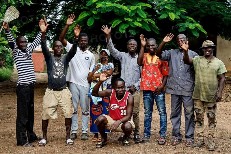 Group photo of employees at a rehabilitation center for men in Dar Es Salam, CI Bouaké, Dar Es Salam, Ivory Coast