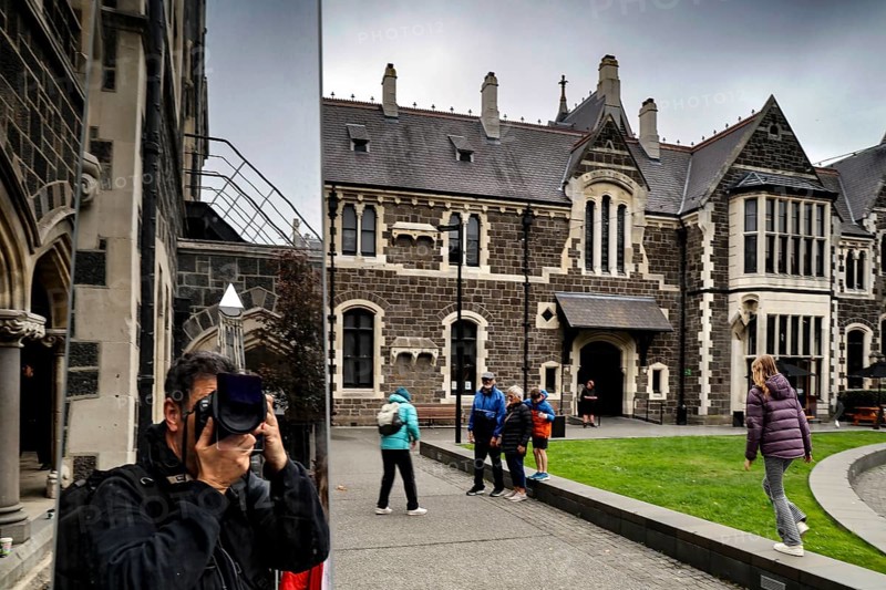 Historic Canterbury Museum building with visitors in Christchurch, Christchurch, Canterbury, New Zealand