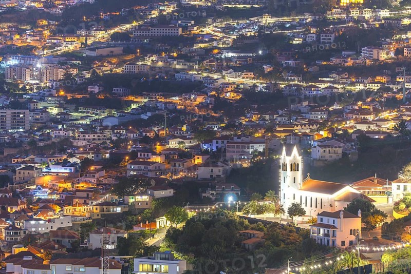 Dusk, São Gonçalo Paróquia Church, Funchal, Madeira, Portugal