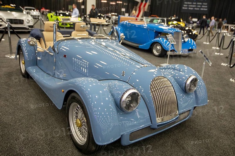 Detroit, Michigan USA - 14 January 2026 - A 2025 Morgan Plus Four on display in The Gallery, a section of ultra luxury and performance vehicles at the Detroit Auto Show