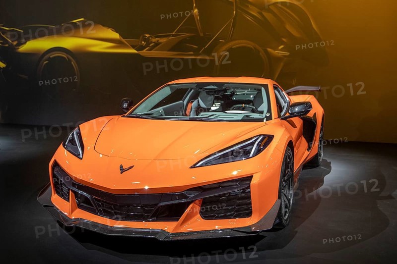 Detroit, Michigan USA - 14 January 2026 - The Chevrolet Corvette Z06 on display at the Detroit Auto Show