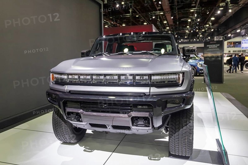 Detroit, Michigan USA - 14 January 2026 - The GMC Hummer EV Pickup 3x on display at the Detroit Auto Show
