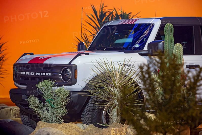 Detroit, Michigan USA - 13 January 2026 - Ford showed its off-road vehicles at the Detroit Auto Show including the Ford Bronco