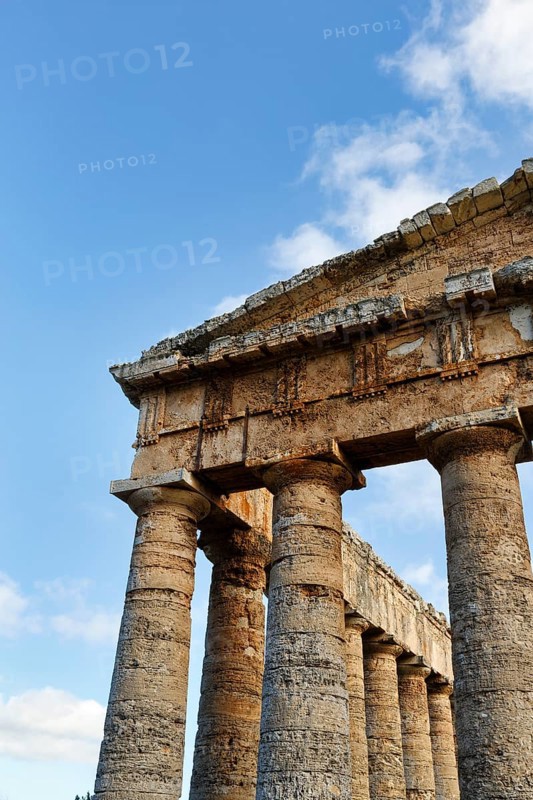 Elymian Doric Temple, Ruins, Ancient City of Segesta, Archaeological Site, Calatafimi, Trapani Province, Northwest, Sicily, Southern Italy, Italy