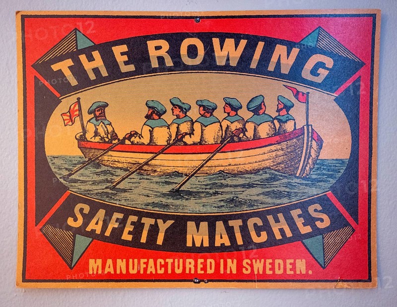 Cardboard sign, advertising sign, Tändsticksmuseet match museum or match museum, Jönköping, Jönköpings län, Sweden