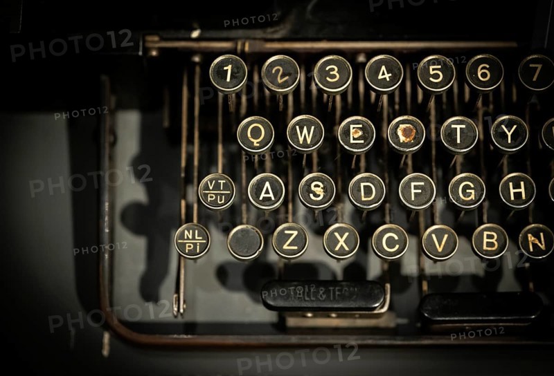 Keyboard of an old typewriter, Tändsticksmuseet match museum or match museum, Jönköping, Jönköpings län, Sweden