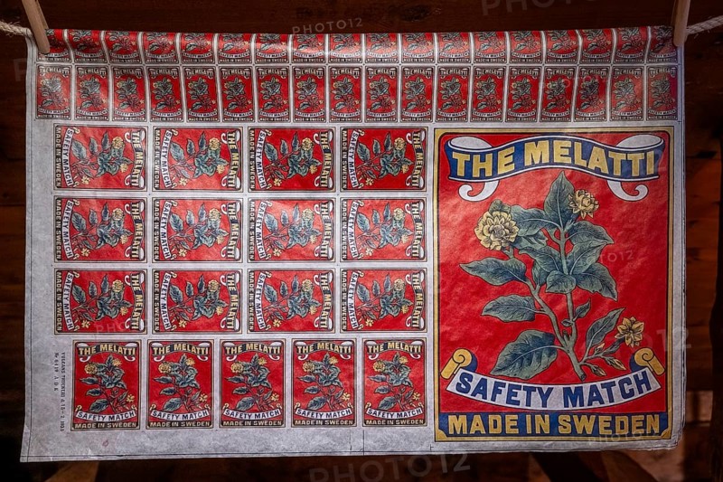 Printing sheet for matchbox labels, Tändsticksmuseet Match Museum or Matchbox Museum, Jönköping, Jönköpings län, Sweden