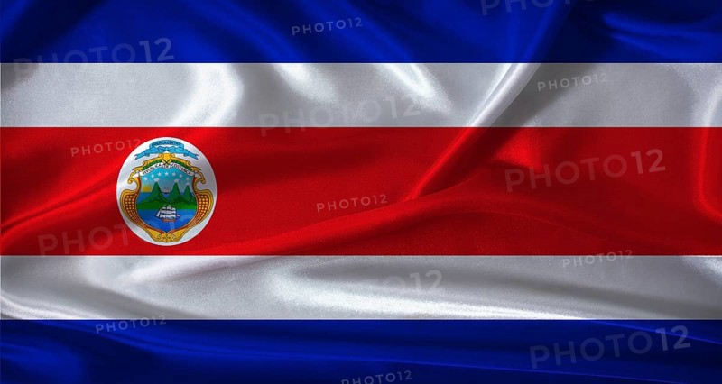 National flag of Costa Rica with cloth texture. Costa Rica flag with realistic texture background