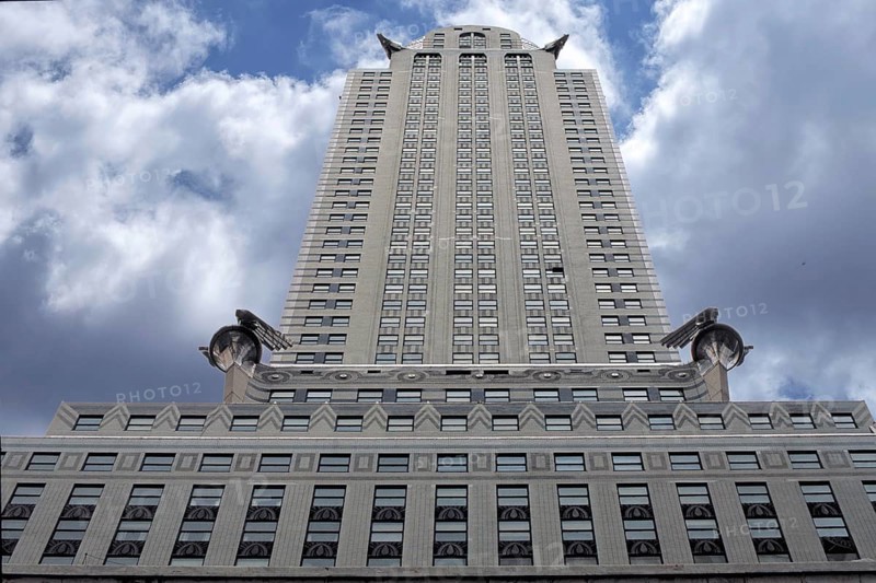 Chrysler Building, built in 1930 in Art Deco style, Cloudy Sky, New York City, USA