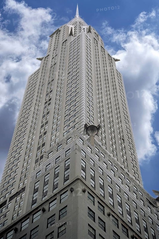 Chrysler Building, built in 1930 in Art Deco style, Cloudy Sky, New York City, USA