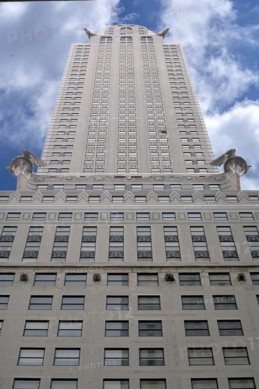 Chrysler Building, built in 1930 in Art Deco style, Cloudy Sky, New York City, USA