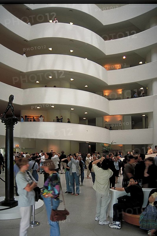 Entrance area of the Guggenheim Museum, opened in 1959, New York City, USA