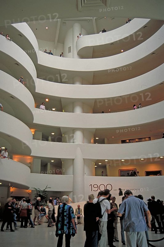 Staircase in the Guggenheim Museum, opened in 1959, New York City, USA