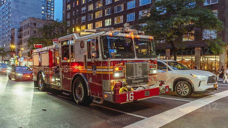 Fire engine in the streets of New York, New York, USA