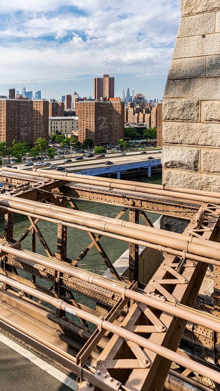 New York skyline from Brooklyn Bridge, Brooklyn Bridge, New York, USA