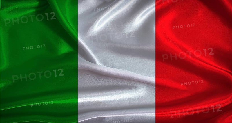 Italy flag with cloth textured background. National flag of Italy with realistic texture
