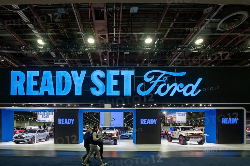 Detroit, Michigan USA - 14 January 2026 - The Ford exhibit at the Detroit Auto Show