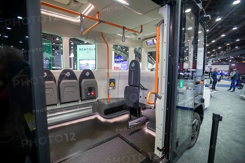 Detroit, Michigan USA - 14 January 2026 - The Holon Urban, an autonomous electric mass transit vehicle on display at the Detroit Auto Show. It will be used initially in Jacksonville, Florida