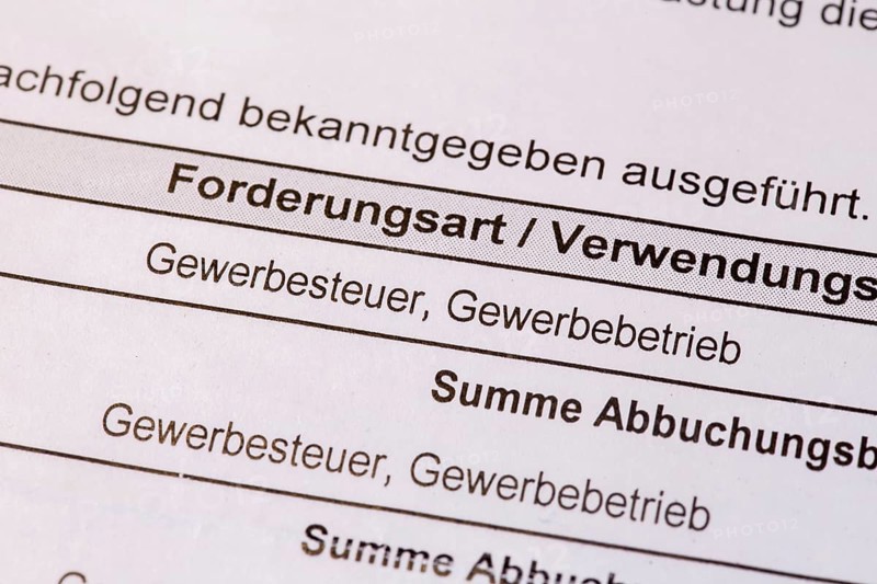 Close-up of a business tax return