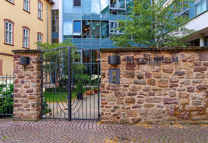 Entrance to Marienheim in Fulda, Hesse, Germany