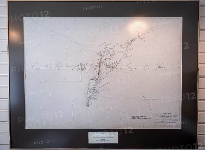 1923 Jumbo Mine and Erie Mine Map, Historic Kennecott Copper Mine, National Historic Landmark, Wrangell St. Elias National Park, Alaska