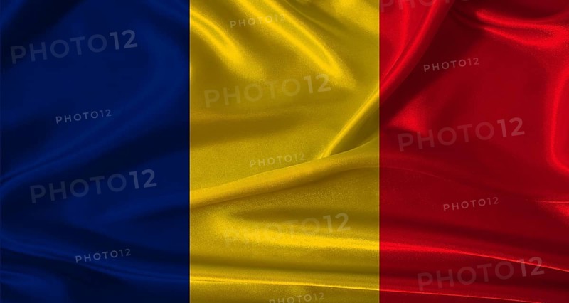 National flag of Chad with cloth texture. Chad flag with realistic texture background