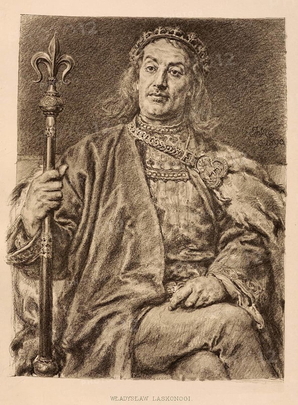 Wladyslaw III Dünnbein, Wladyslaw III Laskonogi, born 1161, died November 3, 1231, was the youngest son of Duke Mieszko III from his marriage to Eudoxia of Kiev, Duke of Greater Poland 1194 - 1229, Senior Duke of Poland in Krakow 1202 - 1206, 1228 - 1229, from the Piast family, authentic, digitally restored reproduction of a model from the 19th century, exact date of depiction unknown, historical