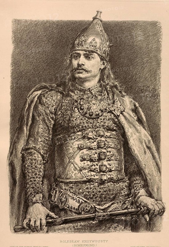 Boleslaw III Schiefmund (Polish: Boleslaw III Krzywousty, born 20 August 1085 in Krakow, died 28 October 1138, Duke of Poland from 1102 and sole ruler from 1107, authentic, digitally restored reproduction from a 19th century model, exact date of depiction unknown, Historical