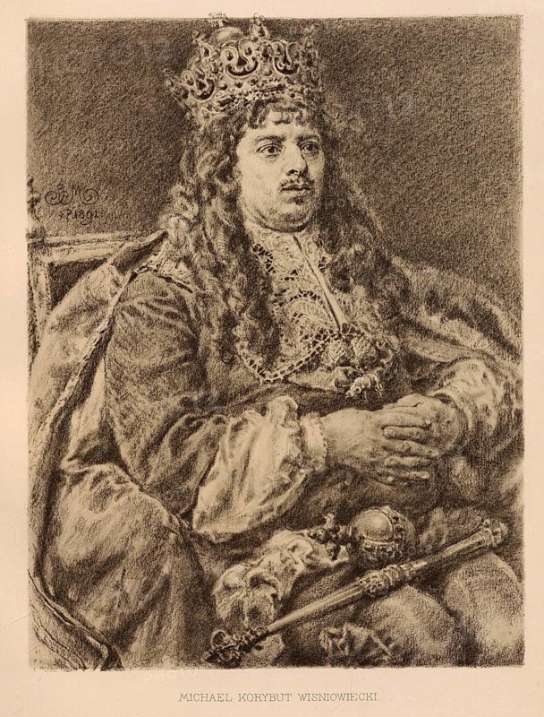 Michael Korybut Wisniowiecki, Michal Korybut Wisniowiecki, born 31 May 1640, died November 10 1673, a Polish-Lithuanian aristocrat and from 1669, as King of Poland and Grand Prince of Lithuania, the elected ruler of the State of Poland-Lithuania, authentic, digitally restored reproduction of a 19th century original, exact date of presentation unknown, historical