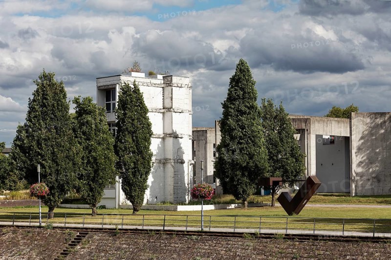Altstadtpark Garden of Memories by artist Dani Karavan, Duisburg Inner Harbour, Duisburg, North Rhine-Westphalia, Germany