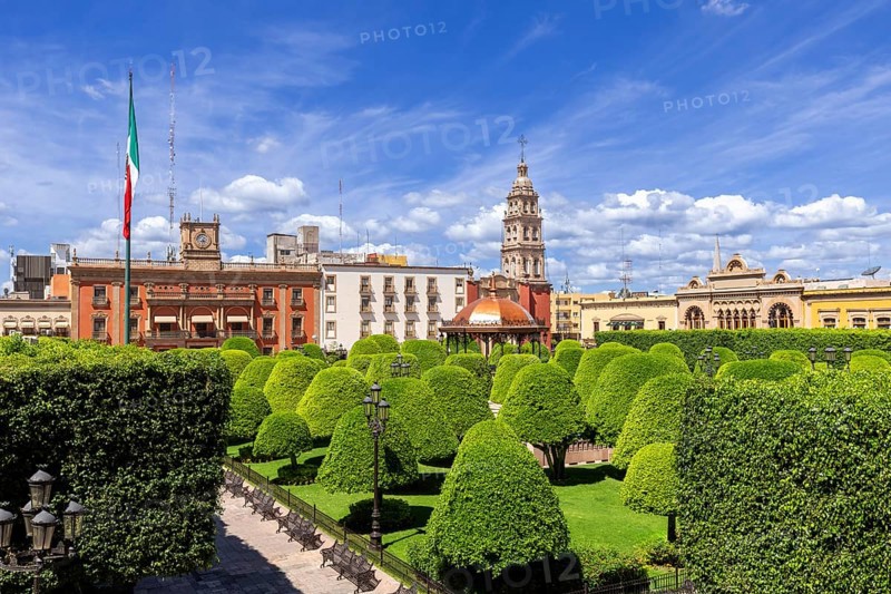 Mexico, Leon, Central city Martyrs Plaza, Plaza Martires, one of the main city tourism attractions
