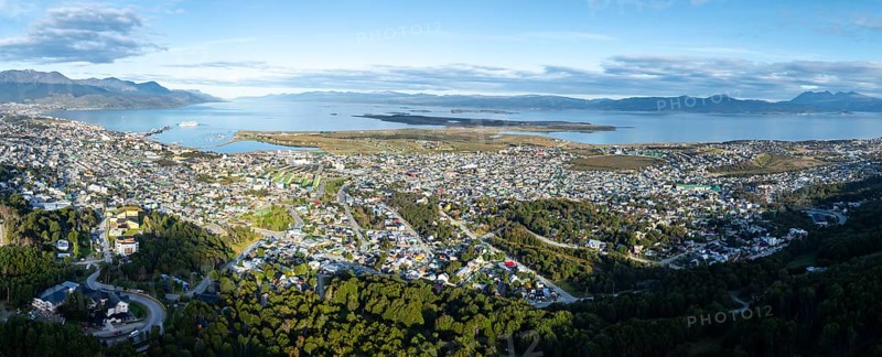View of the city of Ushuaia, Ushuaia, Patagonia, Tierra del Fuego, Argentina