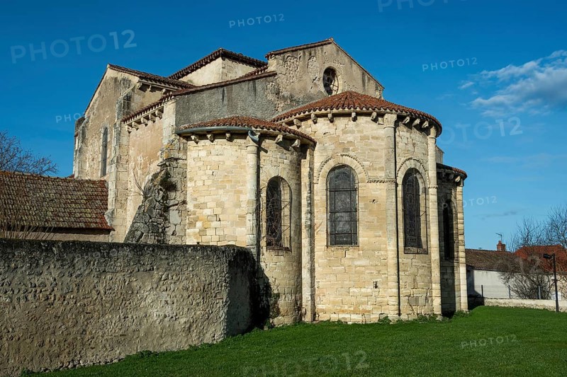 St Cyr and St Julitte's Church, roman church of Escurolles, Allier department, Auvergne Rhone Alpes, France