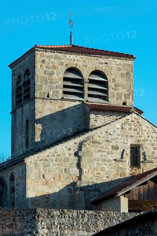 Natural regional park of Livradois Forez. Roman church Saint-Hilaire of Saint-Hilaire village. Haute Loire. Auvergne Rhone Alpes. France