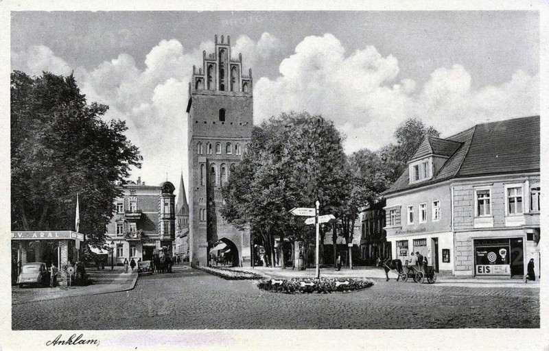 Anklam, small town in the district of Vorpommern-Greifswald in Mecklenburg-Western Pomerania, Germany, postcard, view around 1900 - 1910, historical, digital reproduction of a historical postcard, authentic, public domain, from that time, exact date unknown