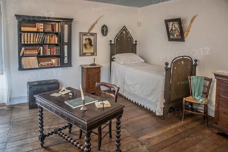 Grazia Deledda (1871-1936) was an Italian writer who received the Nobel Prize in Literature in 1926. Interior in her home, now a museum in Nuoro, Sardinia, Italy