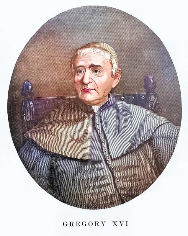 Gregory XVI (born 18 September 1765 in Belluno, Republic of Venice, died 1 June 1846 in Rome, legal name Bartolomeo Alberto Cappellari) was the 254th Pope of the Roman Catholic Church from 1831 until his death, Historical, authentic, digitally restored reproduction from a 19th century original, Record date not stated, subsequently coloured
