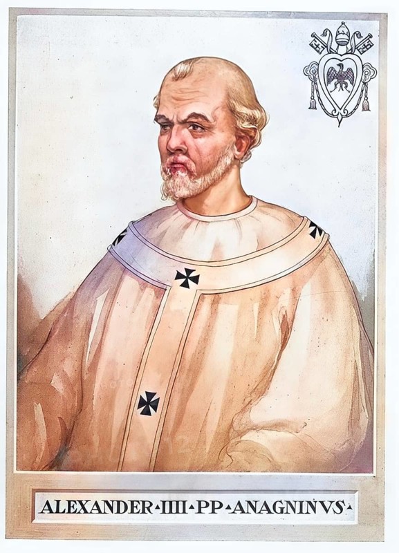 Alexander IV, originally Rainald Count of Segni, also Rinaldo Conti, (born around 1199 in Anagni, died 25 May 1261 in Viterbo) was Pope from 12 December 1254 to 25 May 1261, Historical, authentic, digitally restored reproduction from a 19th century original, Record date not stated, subsequently coloured