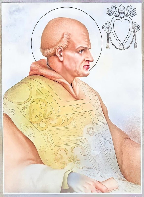 Pope John I, St. John I, was Bishop of Rome from 523 to 526, historical, authentic, digitally restored reproduction of a model from the 19th century, record date not stated, subsequently colored