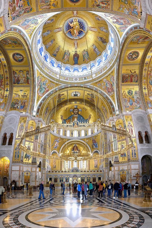 Church of Saint Sava or Temple of Saint Sava orthodox church, Interior, Belgrade, Serbia