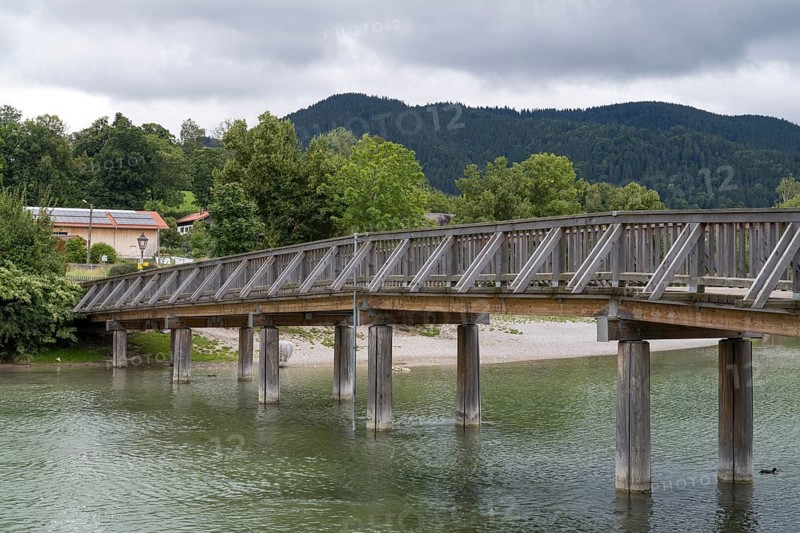 Mangfallsteg, Fußgängerbrücke, Gmund, Tegernsee, Upper Bavaria, Bavaria, Germany