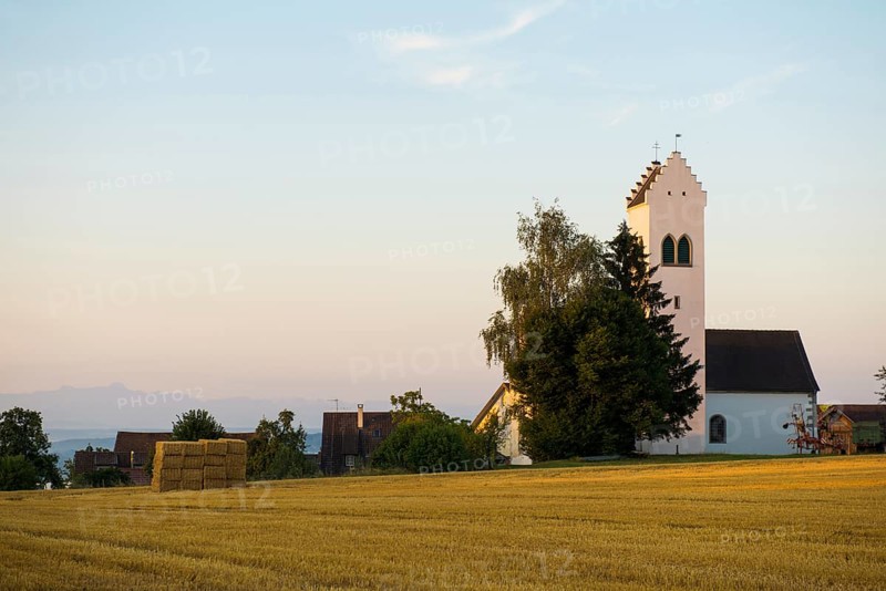 Church in Aufkirch, Sonnenaufgang, Überlingen, Lake Constance, Baden-Württemberg, Germany