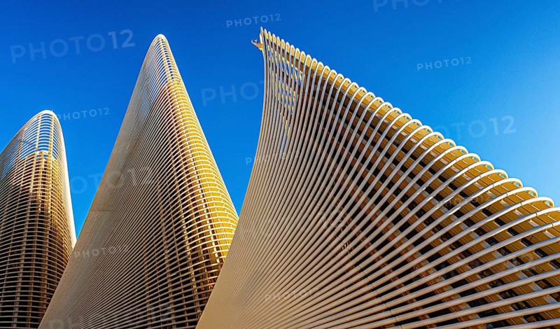 Zayed National Museum in Abu Dhabi, memorial to the late Zayed bin Sultan Al Nahyan, the museum is the heart of the cultural district on Saadiyat Island, architecture on the roof of the museum, Abu Dhabi, United Arab Emirates