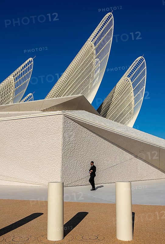 Zayed National Museum in Abu Dhabi, memorial to the late Zayed bin Sultan Al Nahyan, the museum is the heart of the cultural district on Saadiyat Island, Abu Dhabi, United Arab Emirates
