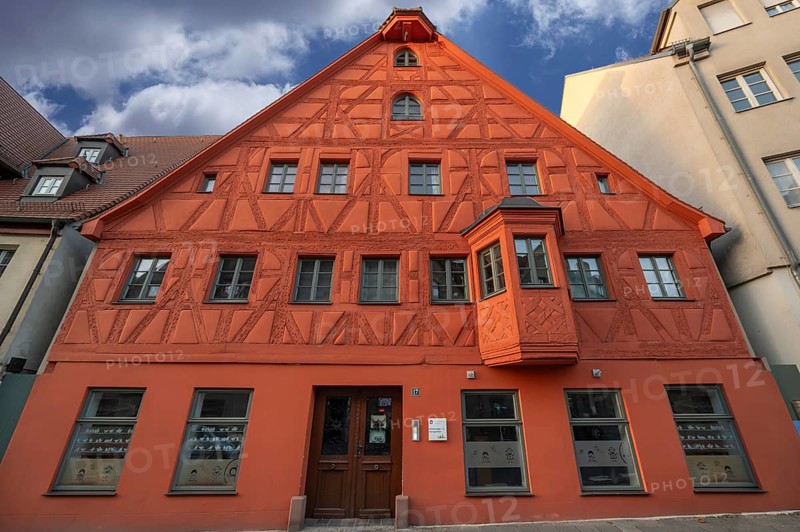 Restored historic half-timbered residential building, in the core 1680, Königstraße 17, Fürth, Middle Franconia, Bavaria, Germany