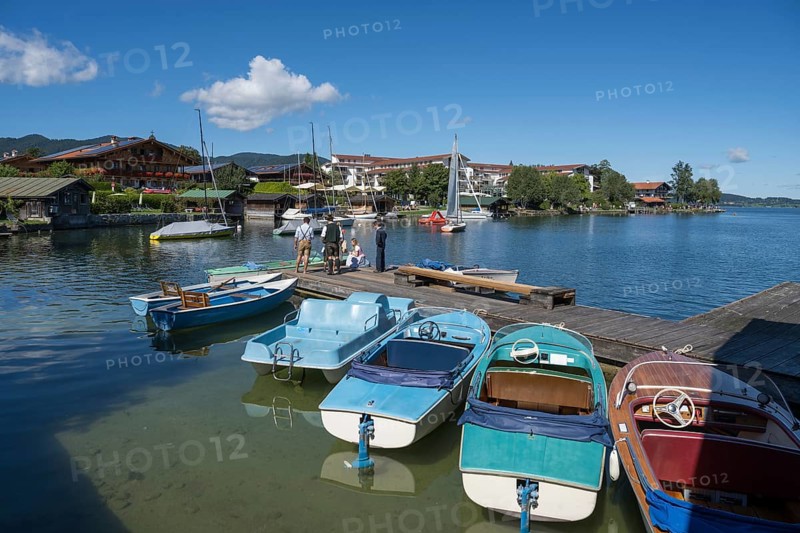 Bootsverleih am Tegernsee, Elektroboote, Rottach-Egern, Upper Bavaria, Bavaria, Germany