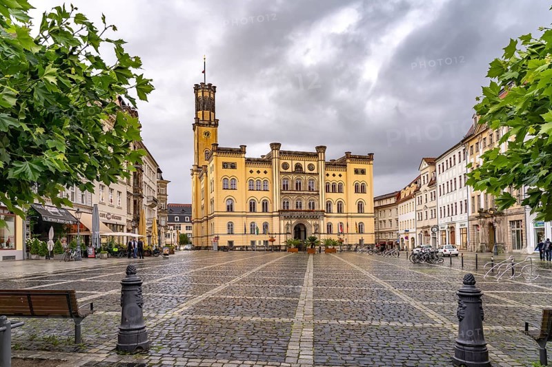 The town hall on the market square of Zittau, Upper Lusatia, Saxony, Germany