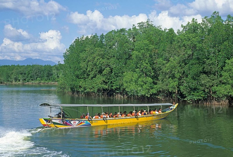 Sightseeing boat in Phangnga Bay near Ko Phuket, Thailand, December 2002, vintage, retro, old, historic