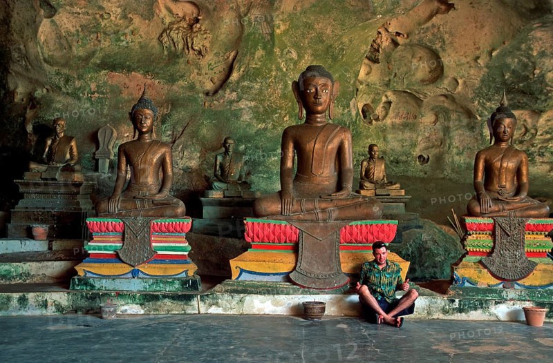 Buddha statues, Wat Suwannakhuha monastery, Phangnga Bay, Ko Phuket, Thailand, December 2002, vintage, retro, old, historic